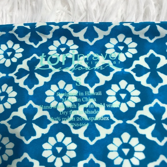 NEW Tori Praver Isla Bikini Bottom Floral Swim Teal Small - Picture 6 of 8